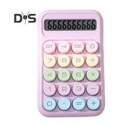(purple) 10 Digits Calculator with Big Button 15-Degree Tilt Design LCD Display Mechanical Switch Portable Aesthetic Calculator