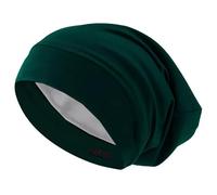 Purple 100% Mulberry Silk Lined Double-Layer Adjustable Sleep & Shower Cap - Anti-Frizz Hair Care 1-Piece Set (19 Momme Silk)