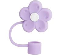 Purple 10mm Silicone Straw Cover for Stanley Cup 40&30 Oz Accessories, Cute Flower Straw Covers Cap for 40 oz Tumblers, Reusable Straw Topper for Tumblers, Reusable Drinking Straws