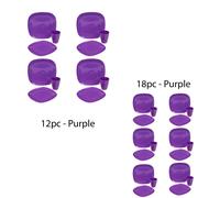 (Purple 12pc) BPA Free Plastic Plates Cups Dinner Set Heavy Duty Reusable