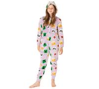 Minecraft Girls Onesie | Kids Children Creeper Alex Panda Game Characters | Purple Hooded Fleece With Zip | Gift For Gamers 13-14 Years