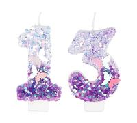 Purple 13 Butterfly Birthday Candles, Number 13 Candle, 3D Glitter Sequin Numeral Candles, Birthday Candle for Cake, Happy First Birthday Candle, Cake Candles Topper Decorations for Girls Birthday