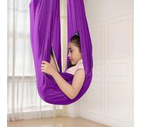 (purple, 150x280CM) Children's Swinging Hammock, Indoor Swing Elastic Cuddle Hammock Sensory Swing Ideal For Adhd, Asperger's