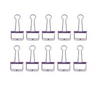 Purple 19mm/0.75in, 10Pcs Skeleton Binder Clips, Hollow Metal Wire Foldback Binder Clips for Planner, Journal, Notebook, Large Paper Clamps, Office, Home, School