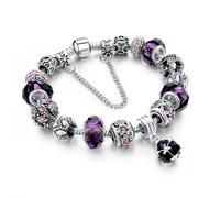 (purple, 21cm) Charm Amethyst Pendant Bracelet Lady Diy Fashion Beaded Bracelet