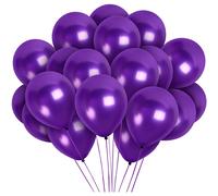 Metallic Purple Balloons 25 Pack, Large 12 Inch Thick Latex Biodegradable Helium Party Balloons for Birthday, Wedding, Baby Shower, Valentine's Day Events Decoration for Balloon Arch Garland