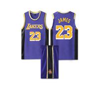 (Purple, 26) James jersey No. 23 Lakers children's basketball uniform set