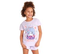 (Purple, 3-4 Years) Kids Girls Unicorn Magic 100% Cotton Pyjama Set Summer Pj'S Girls Outfit Lilac Glitter Neon 3-10 Years