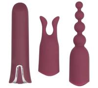 purple 3-Some Powerful Rechargeable Vaginal, Clit, Anal & Nipple Stim Vibe