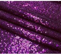 Purple 3mm Glitter Sequin Fabric Material, 2 Way Stretch Sparkling Pailettes Sparkle Sequins - Backdrop, Wedding, Dress (Sample 10CM X 10CM)