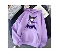 (Purple, 3XL) Hoodie Kuromi Kawaii Grunge Gothic Punk Cartoon Print Loose Harajuku Tops
