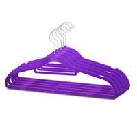 Purple 50 pack thin velvet space saving non-slip coat hangers