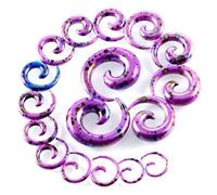 (purple, 5mm) 2pcs Acrylic Ear Spiral Plugs Earring Gauges Punk Acrylic Taper Expander Plug Tunnel Piercings Stretcher Kits Body Jewelryring