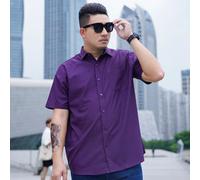 (purple, 5XL) Short Sleeved Shirt Men 'S Business Casual Versatile Professional Clothing Comfortable Loose Fat Man Short Sleeved Shirt 60 -170kg