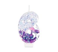Purple 6 Butterfly Birthday Candles, Number 6 Candle, 3D Glitter Sequin Numeral Candles for Cake, Happy 6th Birthday Candle, Cake Topper Decorations for Girls Birthday Party