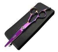 Purple 6 Inch Hairdressing Scissors Japan 440c High Hardness Stainless Steel Professional Salon Hairdressing Cutting and Thinning Hair Cutting Tools