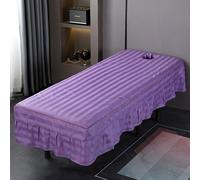 Purple,70x185cm/2.2x6ft,Washable Elastic Massage Table Cover with Face Hole,Reusable Spa Treatment Massage Bed Sheet Suitable for Beauty Massage Salons SPA and Therapists