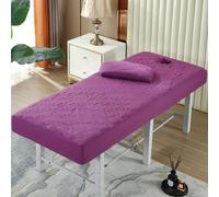 Purple,70x190cm/2.2x6.2ft,Massage Bed Cover with Face Hole Massage Table Sheets Elasticated Fit Beauty Couch Cover for Massage Tables Treatment Cover for 80cm Or Less Massage Bed
