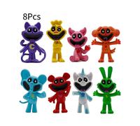(Purple(8pcs)) Poppy Playtime Smiling Critters Handmade Model Game Toy Collection Decoration