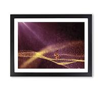 Purple Abstract Art Butterfly Modern Framed Wall Art Print, Ready to Hang Picture for Living Room Bedroom Home Office Décor, Black A2 (64 x 46 cm)