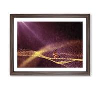 Purple Abstract Art Butterfly Modern Framed Wall Art Print, Ready to Hang Picture for Living Room Bedroom Home Office Décor, Walnut A4 (34 x 25 cm)