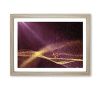 Purple Abstract Art Butterfly Modern Framed Wall Art Print, Ready to Hang Picture for Living Room Bedroom Home Office Décor, Oak A3 (46 x 34 cm)