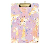 Purple Abstract Giraffe breakable clipboard Waterproof for Personalized clipboards for Teachers Size 9 x 12 Gold