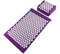 (Purple) Acupuncture Mat Pillow Set Acupressure Cushion Massage Pad