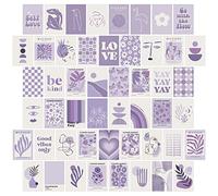 Purple Aesthetic Decor: Lavender Wall Collage Kit Posters, 50pcs 4x6 inch for Dorm Room Decor
