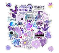 Purple Aesthetic Stickers, 50 Pcs Waterproof Vinyl Decals Boho Celestial Preppy Stickers for Girls Teens Laptop Water Bottle Skateboard Helmet Travel Luggage Guitar DIY Party Gift