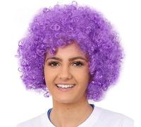 Purple Afro Wig - Fancy Dress Accessory - Funky Large Curly Hair 70's Disco Clown - Perfect for Fancy Dress Events - Pack of 2