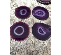 Purple Agate Microcrystalline Quartz Premium Coasters (Set of 4)