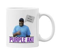 Purple AKI Mug or Coaster - Funny Scouse Humour Gift, Liverpool Urban Legend, Gym Pest from The North West - Microwave & Dishwasher Safe 11oz Coffee Cup (White Mug)