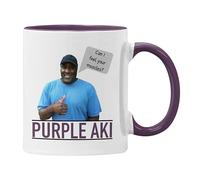 Purple AKI Mug or Coaster - Funny Scouse Humour Gift, Liverpool Urban Legend, Gym Pest from The North West - Microwave & Dishwasher Safe 11oz Coffee Cup (Purple Mug)