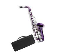 Purple Alto Saxophone Beginner Silver Key E Tune Set with Boxed Cloth Glove Strap Beginner Saxophone