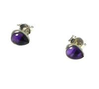 Purple AMETHYST pear shaped Sterling Silver Gemstone Stud Earrings 925-5 x 7 mm