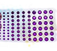 Purple Amethyst Self Adhesive Acrylic Rhinestones 3 Sizes 4mm 6mm 8mm Plastic Face Gems Stick On Body Jewels Hair Crystals for DIY Cards and Invitations Crafts Bling Sticker - 5 Sheets - 480PCS