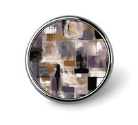 Purple And Beige Style Lapel Pin Durable Metal Round Brooch Pins Lightweight & Elegant Badge for Shirts, Jackets, Backpack & Gifts