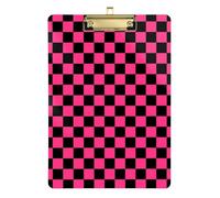 Purple and Black American Plaid Acrylic md Pocket Nursing clipboard Standard Letter A4 Size Acrylic Cute for Teacher Nursing Gold 12x9in Tablas para escribir