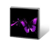 Purple And Black Butterfly Button Pin Funny Cute Brooch Pins Personalized Square Lapel Pin Badges Alloy Pinback Button Badge Novelty Backpack Pins for Jackets Hat Bags Chrismas Birthday Gift