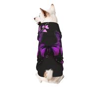 purple and black butterfly Printed Dog Hoodie Soft Dog Sweatshirt Cute Cat Dog Clothes for Small Dogs Kitten Puppy, XL