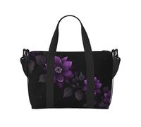 (Purple and Black Butterfly) Waterproof Lightweight Hand Travel Bag - Large Carry-On for 3-5 Day Trips | Air Travel, Sports, Weekend Use | Men & Women (1-Pack)