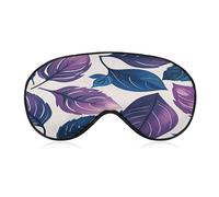 Purple and Blue Leaves Eye Mask, Adjustable Strip, Blocks Light Sleep Mask, Sleep Eye Mask for Night Sleeping Travel Nap 8.1 * 4.1 Inches