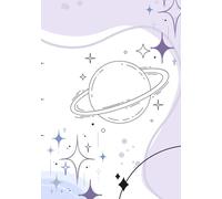 Purple and Blue Planet Notebook: 7x10, 100 pages, BLEED Black and white interior