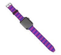Purple And Blue Striped PU Smartwatch Bands Replacement Watch Strap Band Compatible with Apple Watch 42mm44mm/40mm38mm Compatible with IWatch Series Size 38mm/40mm
