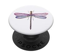 Purple and Blue Watercolor Dragonfly Damselfly PopSockets PopGrip: Swappable Grip for Phones & Tablets