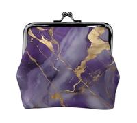 purple and gold marble Print Exquisite Versatile Kiss Lock Coin Purse Cute Small Zipper Wallet for Coins Cards