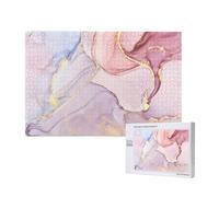 Purple And Gold Marble Printed,1000 Pieces Wooden Jigsaw Family Game Jigsaw Puzzles for Adults Teens Home Decor