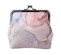 Purple and Gold Marble Printing Lightweight Minimalist Wallet, Compact Coin Pouch for Gym Visits and Errands