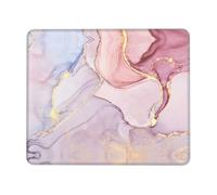 Purple and Gold Marble Thick Comfort Mouse Pad with Lock Edge Design, Large Non-Slip Rubber Base Desk Mat for Office